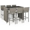 vidaXL Ensemble de bar de jardin 7 pcs gris r&eacute;sine tress&eacute;e