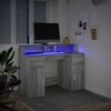 vidaXL Bureau et lumières LED sonoma gris 120x55x91cm bois ingénierie