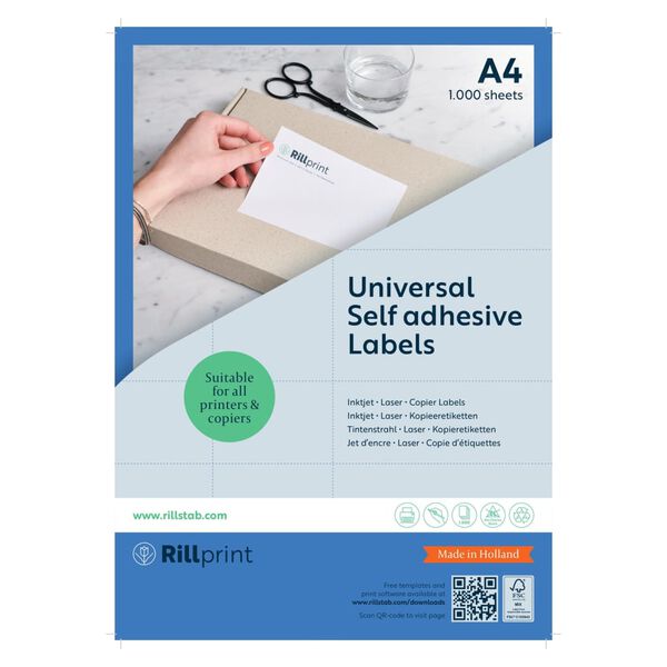 rillprint &Eacute;tiquettes autocollantes 105x99 mm 1000 feuilles Blanc