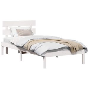 vidaXL Cadre de lit Blanc 80 x 200 cm Bois de pin massif