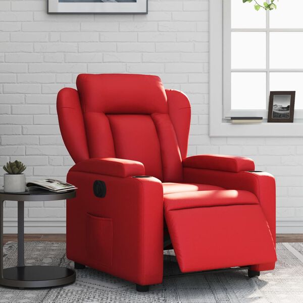 vidaXL Fauteuil inclinable &eacute;lectrique Rouge Similicuir
