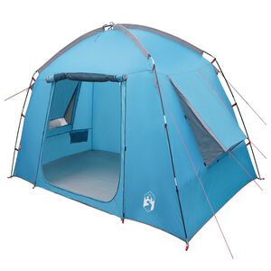 vidaXL Tente Cabane 3 personne Bleu Polyester