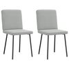 vidaXL Chaises &agrave; manger lot de 2 Gris clair Velours
