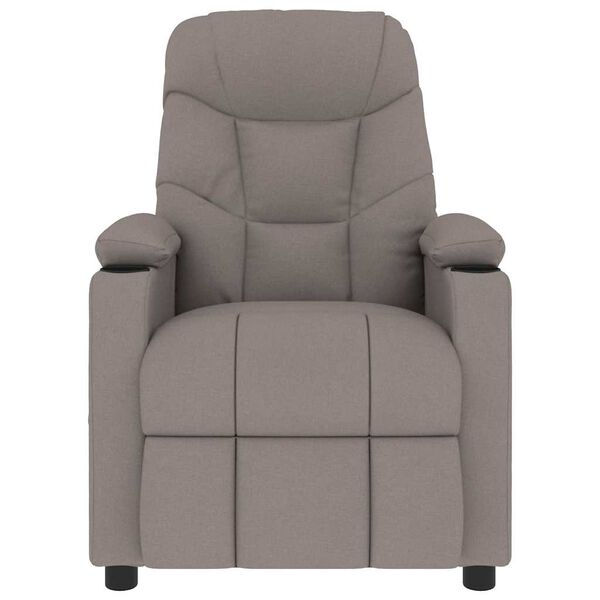 vidaXL Fauteuil de massage Taupe Tissu