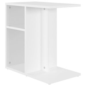 vidaXL Table d'appoint Blanc 50x30x50 cm Bois d&rsquo;ing&eacute;nierie