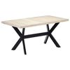 vidaXL Table &agrave; manger Blanc 160x80x75 cm Bois de manguier massif