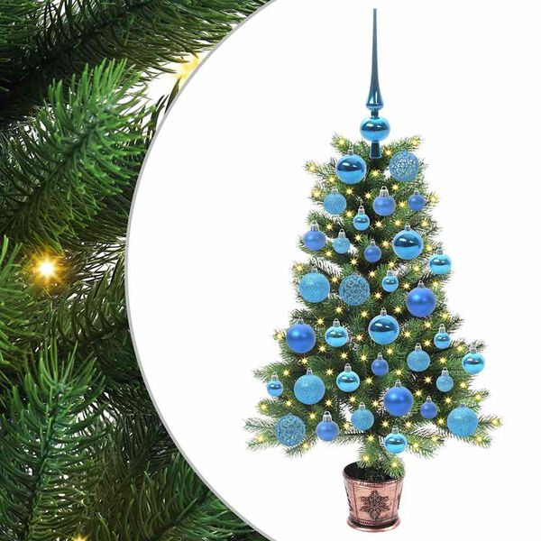 vidaXL Sapin de Noël avec 150 LED avec support Vert 90 cm PE