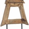 vidaXL Sapin de No&euml;l avec support Marron 120 cm Bois de teck solide