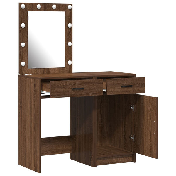 vidaXL Table de Toilette avec tiroir 2 pcs Marron 50 x 41 x 135 cm