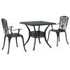 vidaXL Ensemble de tables de jardin 3 pcs Noir Aluminium coul&eacute;