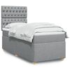 vidaXL Sommier &agrave; lattes de lit avec matelas gris clair 80x200 cm tissu