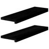 vidaXL Appuis de fen&ecirc;tre 2 pcs brun-noir bois de ch&ecirc;ne massif