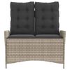 vidaXL Banc inclinable de jardin et coussins gris clair résine tressée