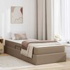 vidaXL Lit avec rangement et matelas 2 pcs Cappuccino Cuir
