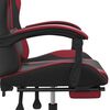 vidaXL Chaise de jeu avec repose-pied Noir/rouge bordeaux Similicuir