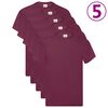 Fruit of the Loom T-shirts originaux 5 pcs Bordeaux S Coton