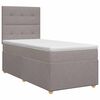 vidaXL Lit boxspring avec matelas Taupe 90 x 200 cm Tissu