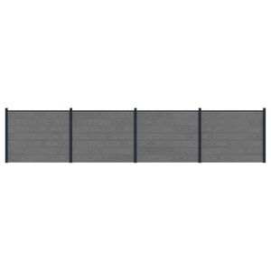 vidaXL Panneau de cl&ocirc;ture 4 pcs WPC et Aluminium Gris
