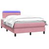 vidaXL Sommier &agrave; lattes de lit avec matelas et LED rose 120x220 cm velours