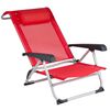 Bo-Camp Chaise de plage Aluminium Rouge