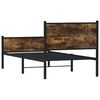 vidaXL Cadre de lit en m&eacute;tal sans matelas ch&ecirc;ne fum&eacute; 75x190 cm