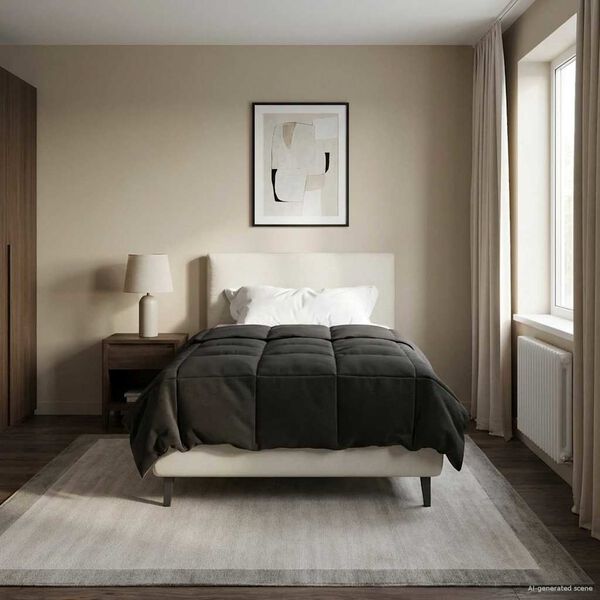 vidaXL Duvet complet toute l'ann&eacute;e Anthracite 135 x 220 cm Microfibre