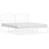 vidaXL Cadre de lit m&eacute;tal sans matelas et t&ecirc;te de lit blanc 183x213 cm