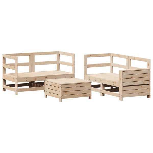 vidaXL Salon de jardin 5 pcs bois de pin massif