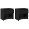 vidaXL Cabinet de chevet avec tiroir 2 pcs Ch&ecirc;ne noir 40 x 30 x 39 cm