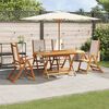 vidaXL Ensemble &agrave; manger de jardin 5pcs bois d'acacia solide textil&egrave;ne