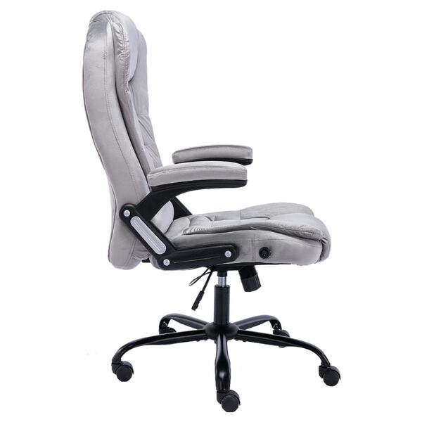 vidaXL Chaise de bureau Gris clair Velours
