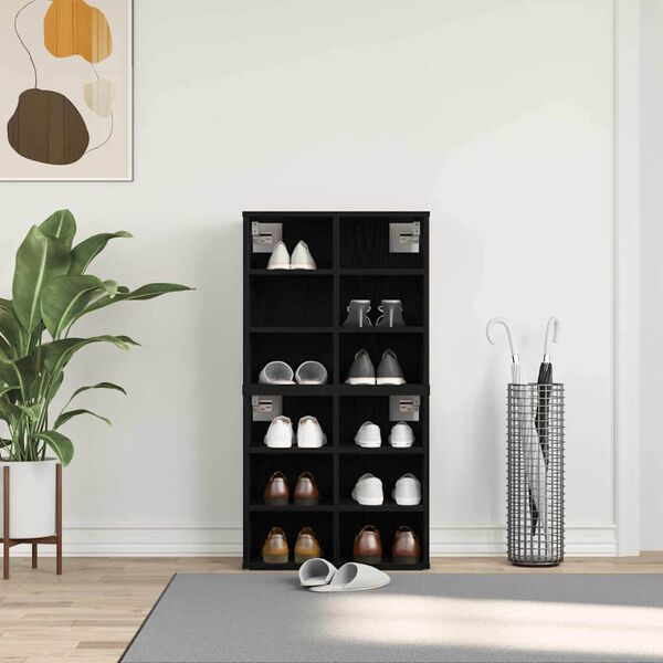 vidaXL Cabinet &agrave; chaussures 2 pcs Ch&ecirc;ne noir 52 x 30 x 50,5 cm