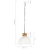 vidaXL Lampe suspendue industrielle Blanc Rond 50 cm E27 Manguier