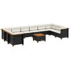 vidaXL Salon de jardin 11 pcs avec coussins noir r&eacute;sine tress&eacute;e