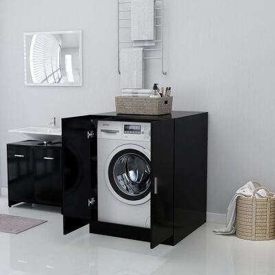 vidaXL Ensemble de meuble pour machine à laver Noir Aggloméré - Achat &  prix