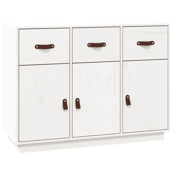 vidaXL Buffet Blanc 100x40x75 cm Bois massif de pin