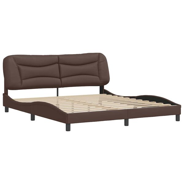 vidaXL Cadre de lit sans matelas Hvar marron 180x200 cm similicuir