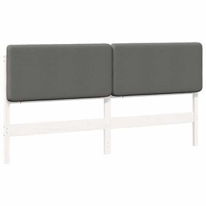 vidaXL T&ecirc;te de lit capitonn&eacute;e Blanc et gris clair 180 cm Pin massif