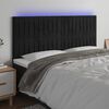 vidaXL T&ecirc;te de lit &agrave; LED Noir 180x5x118/128 cm Velours