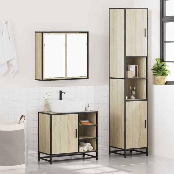 vidaXL Ensemble de meubles de salle de bain 3 pcs chêne sonoma