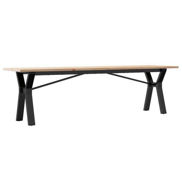 vidaXL Table basse cadre en Y 160x40x45 cm bois de pin massif et acier