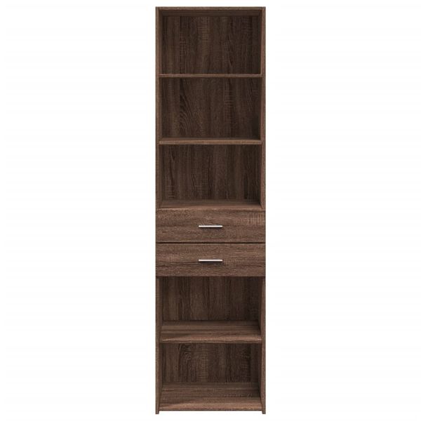 vidaXL Buffet haut ch&ecirc;ne marron 50x42,5x185 cm bois d'ing&eacute;nierie