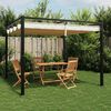 vidaXL Tonnelle de jardin avec toit rétractable crème 3x3 m acier