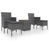 vidaXL Ensemble de bistro de jardin 5pcs R&eacute;sine tress&eacute;e et acacia Gris