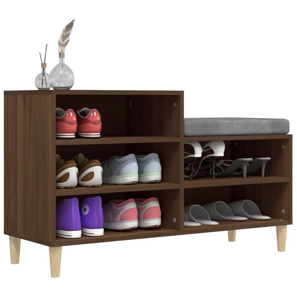 vidaXL Armoire &agrave; chaussures Ch&ecirc;ne marron 102x36x60cm Bois d'ing&eacute;nierie