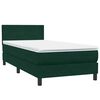vidaXL Sommier &agrave; lattes de lit et matelas et LED vert fonc&eacute; 100x220cm velours