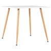 vidaXL Table &agrave; manger Blanc et ch&ecirc;ne 80,5x80,5x73 cm MDF