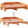 vidaXL Lit de jour et lit gigogne sans matelas 80x200 cm bois massif