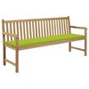 vidaXL Banc de jardin avec coussin vert vif 175 cm Bois de teck massif