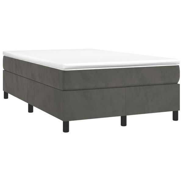vidaXL Sommier &agrave; lattes de lit et matelas gris fonc&eacute; 120x190cm velours